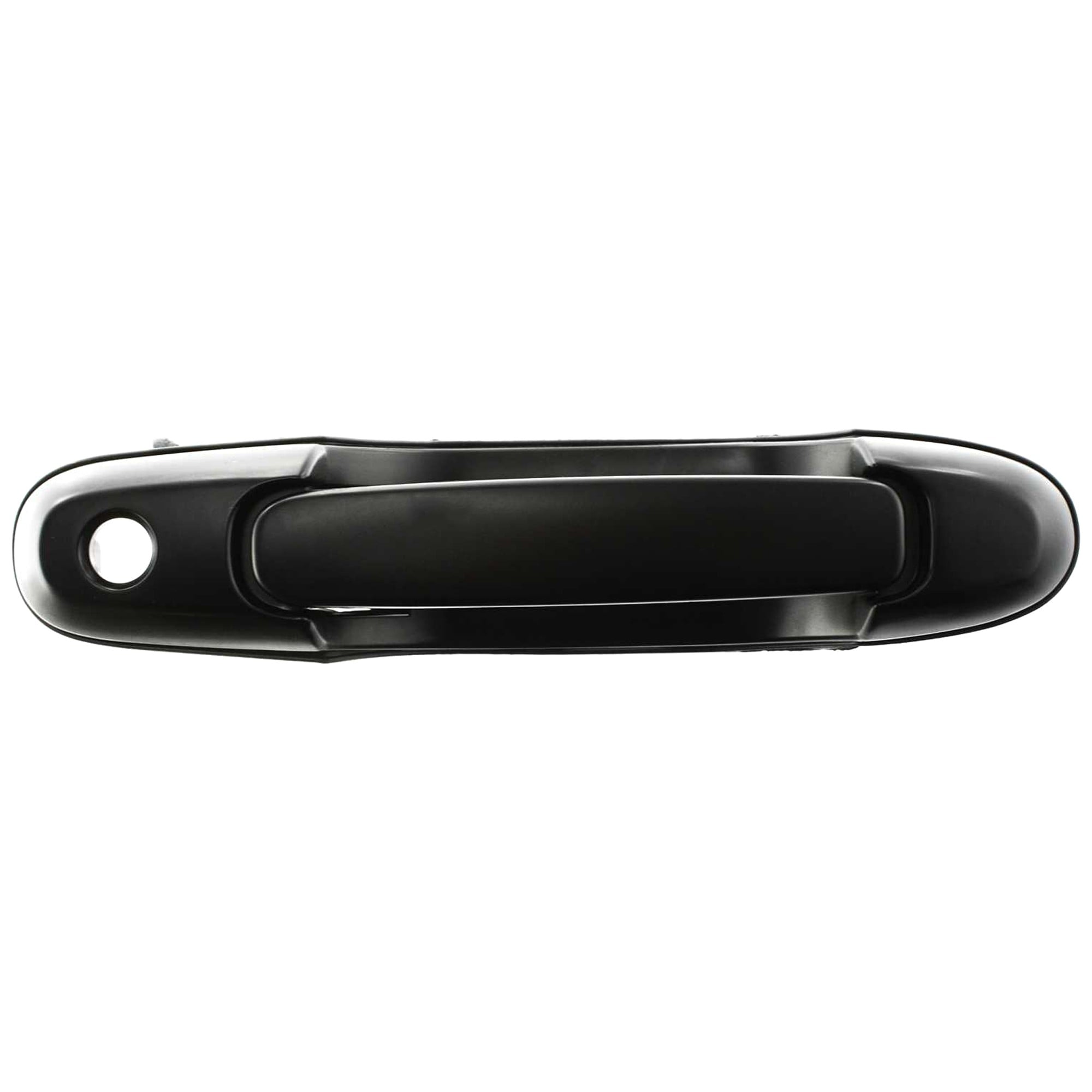 Front Exterior Door Handle Assembly for Toyota Sienna 1998-2003, Right (Passenger) Side, Plastic, Smooth Black, with Keyhole, Replacement