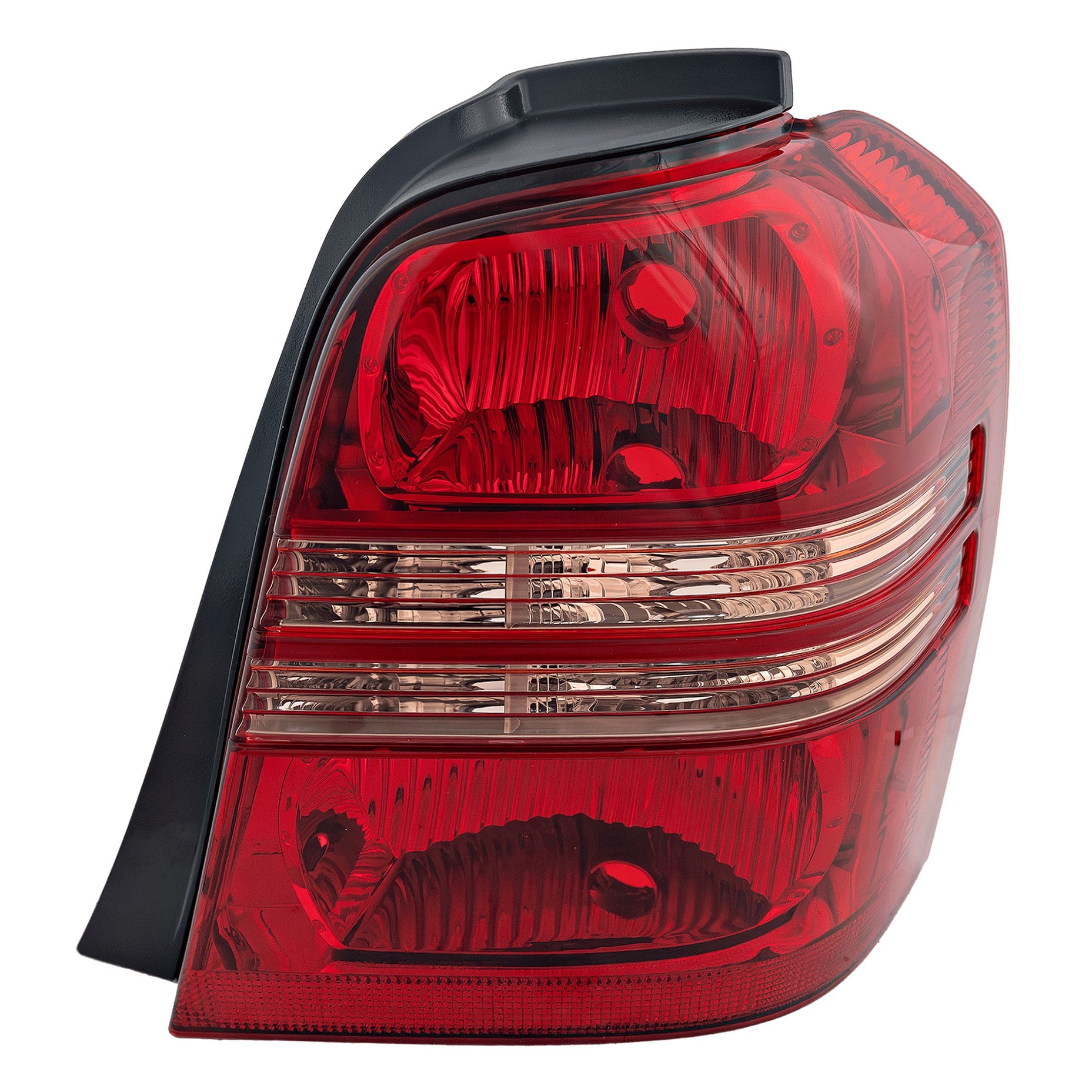 Tail Light for Toyota Highlander 2001-2003, Right (Passenger) Side, Lens and Housing, Clear and Red Lens, Replacement