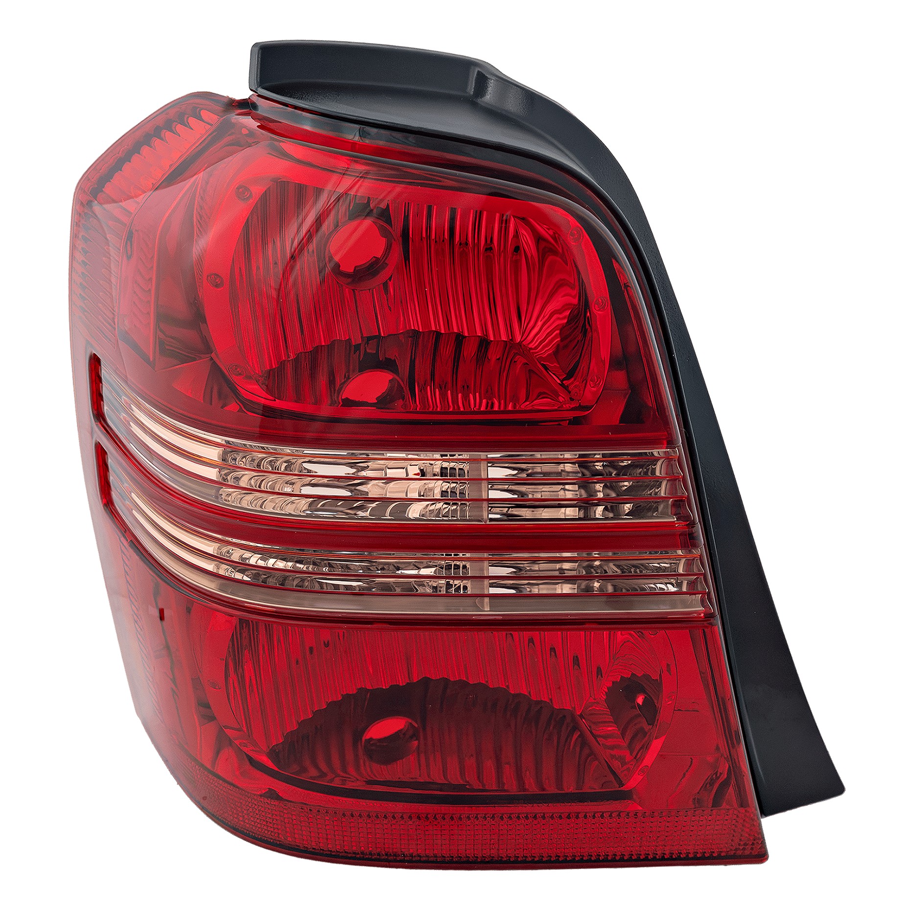 Tail Light for Toyota Highlander 2001-2003, Left (Driver) Side, Lens and Housing, Clear and Red Lens, Replacement