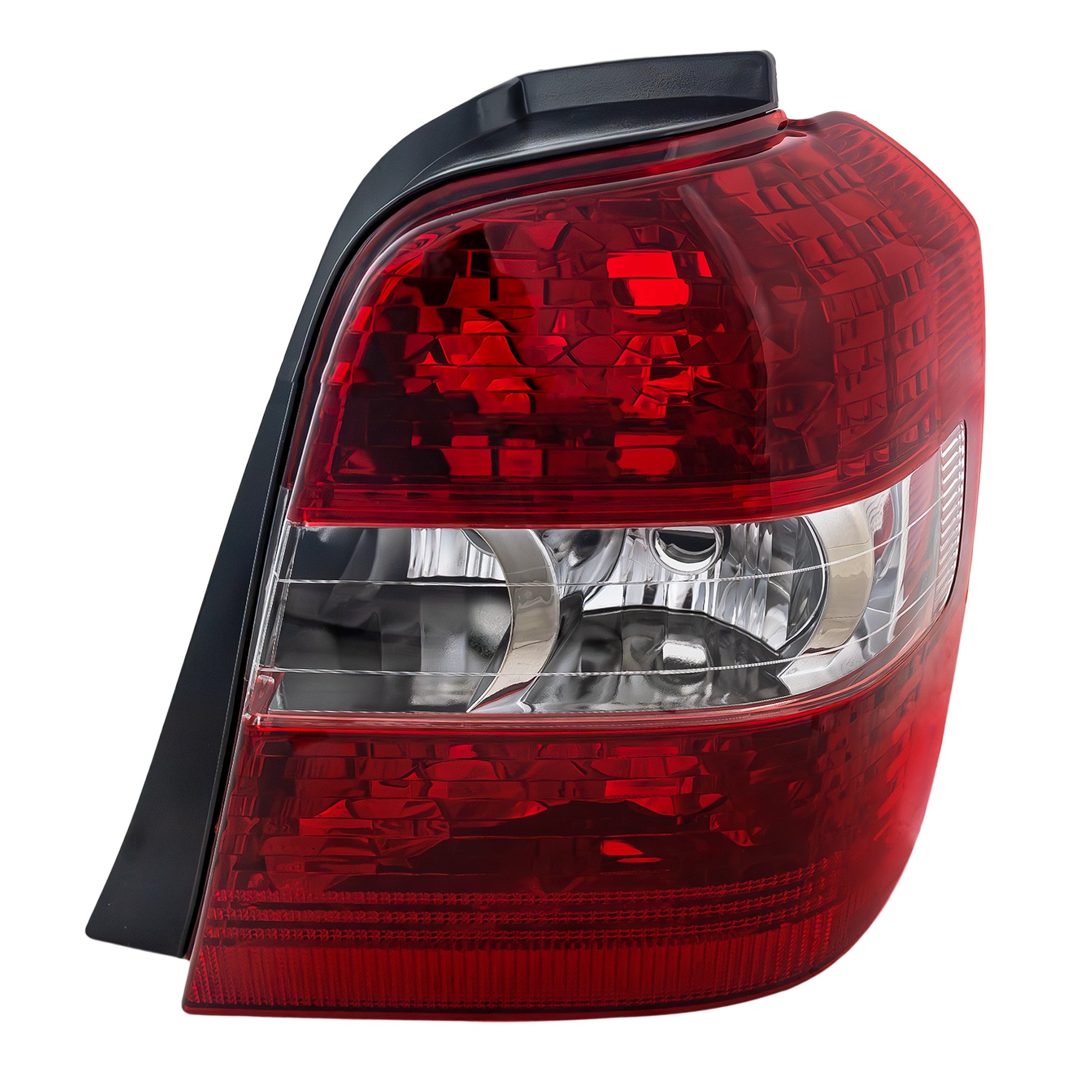 Tail Light for Toyota Highlander 2004-2007 (Right Passenger), Clear and Red Lens, Lens and Housing (Excluding Hybrid Model), Replacement