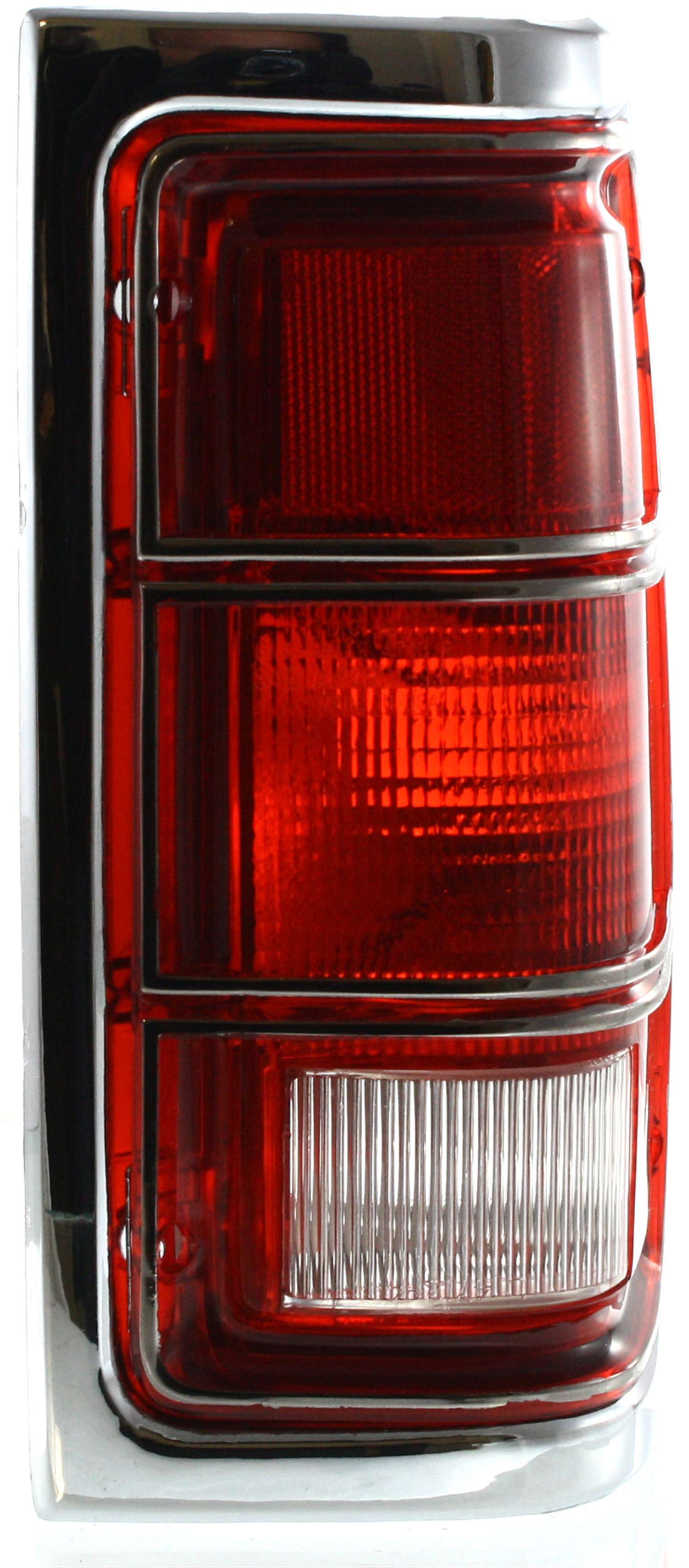 Tail Light for Dodge Full Size Pickup 1981-1987, Right (Passenger) Side, Lens and Housing with Chrome Trim, Replacement