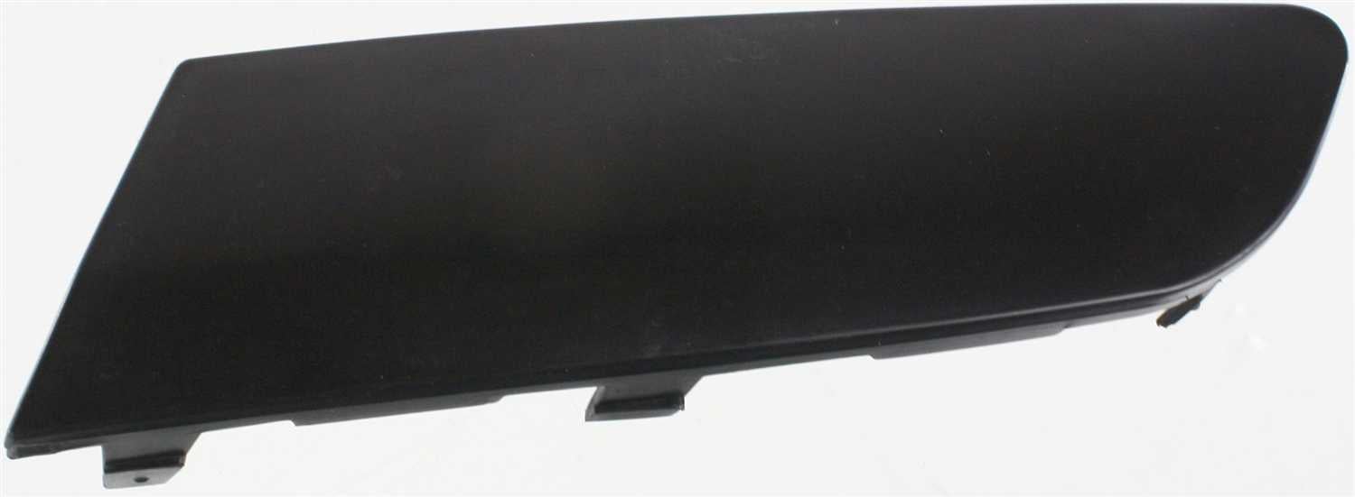 Front Bumper Molding for Volkswagen Jetta 2005-2010, Left (Driver), Plastic, Black, with Headlight Washer Hole, Replacement
