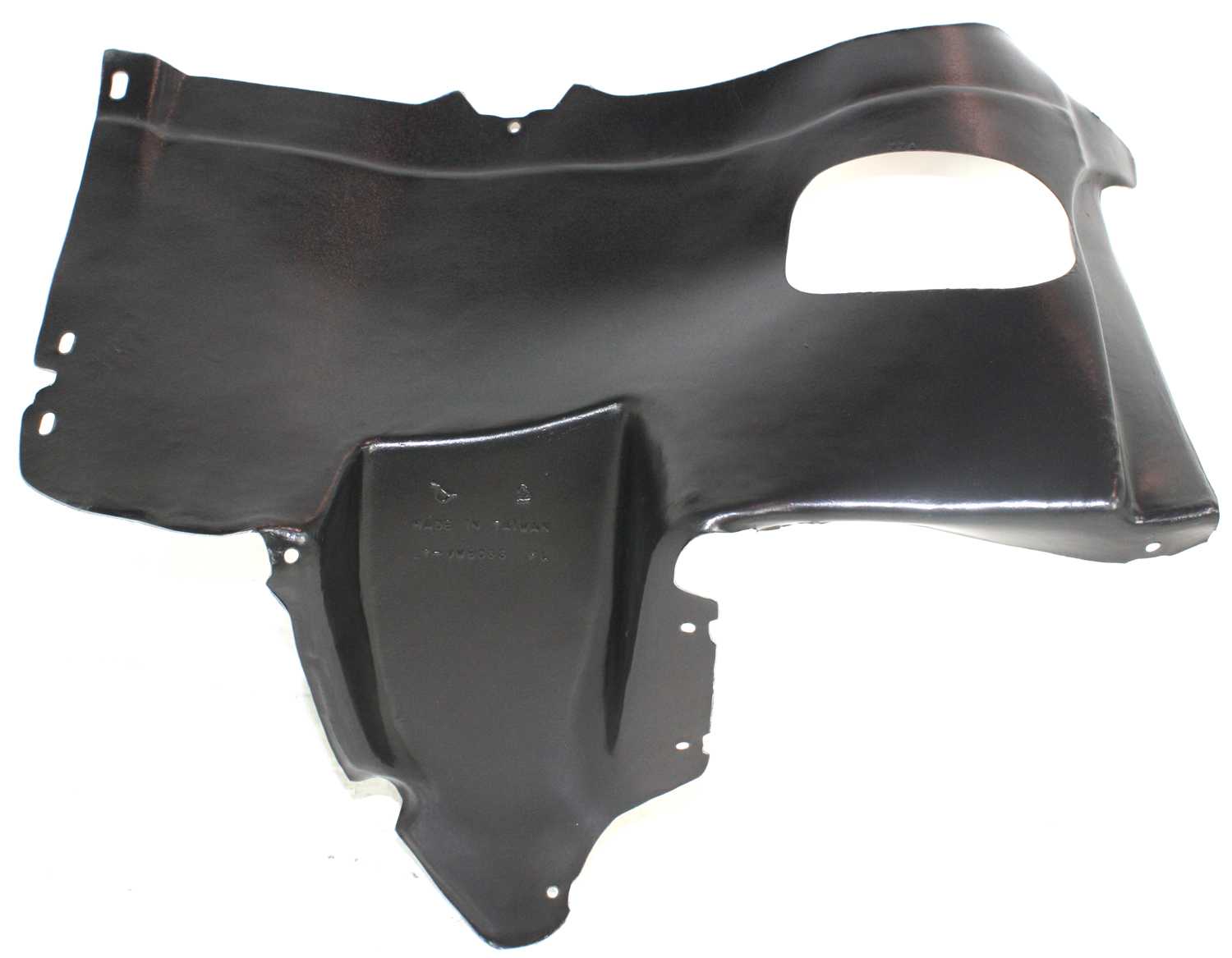 Front Fender Liner for Volkswagen Jetta 2005-2010, Left (Driver), Vacuum Form Plastic, Front Section, Manual Transmission, 09 Wagon 6-Speed, Replacement