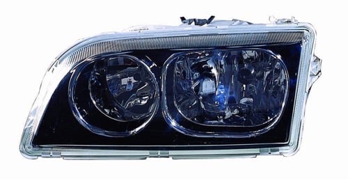 Left (Driver) Headlight Assembly for 2003 - 2004 Volvo V40, Front Headlight Assembly Replacement Housing, Lens, Cover, Black Bezel, Early Design, Composite,  308998822, Replacement