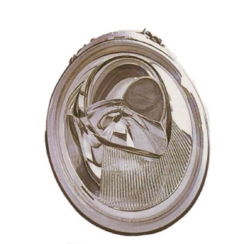Left (Driver) Headlight Assembly for 1998 - 2005 Volkswagen Beetle, Front Replacement Housing/Lens/Cover, fits Cabrio, GL, Turbocharged, GLS, Edicion especial, Sport, TDI, GLX Models,  1C0941029K, Halogen Composite