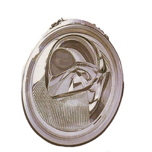 Right (Passenger) Headlight Assembly for 1998 - 2005 Volkswagen Beetle, Front Housing/Lens/Cover Replacement, Naturally Aspirated + Turbocharged, Options: Cabrio, GL, GLS, Edicion especial, Turbo, TDI, GLX, OEM 1C0941030K, Halogen Composite