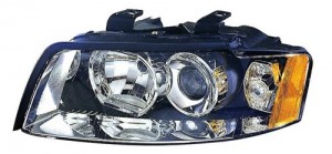 2002 - 2005 Audi A4 Front Headlight Assembly Replacement Housing / Lens / Cover - Left (Driver) Side - (4 Door; Sedan + 4 Door; Wagon)