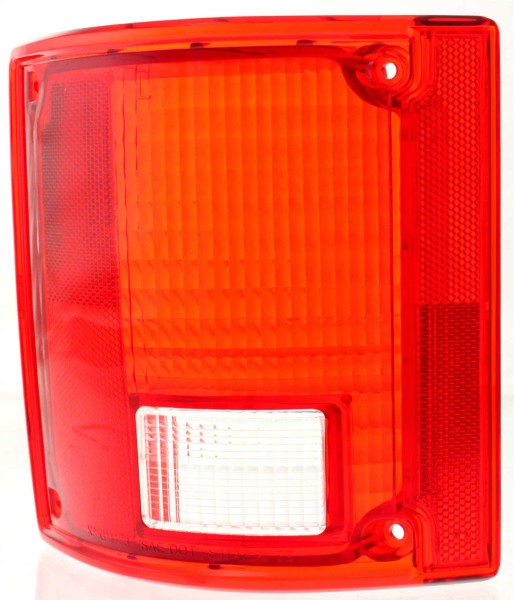 Tail Light Lens for Chevrolet C/K Full Size 1973-1991, Left (Driver), Without Chrome Trim, Replacement
