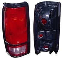 1982 - 1993 Chevrolet Chevy S10 Pickup Rear Tail Light Assembly Replacement (with Black Bezel Lens) - Left (Driver)