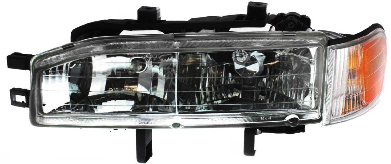 Headlight Assembly for 1992-1993 Honda Accord, Left (Driver) Side, Halogen, with Corner Light, Replacement