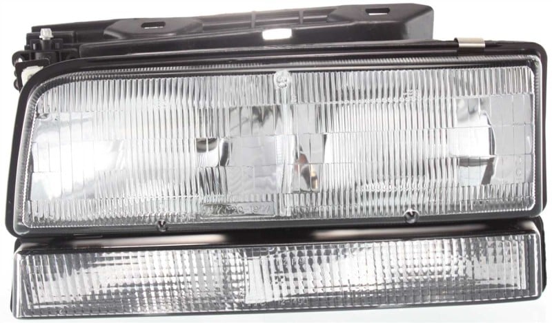 Headlight Assembly for Buick Park Avenue 1991-1993, Left (Driver) Side, Halogen, with Black Edged Lens (Includes Park Light), Replacement