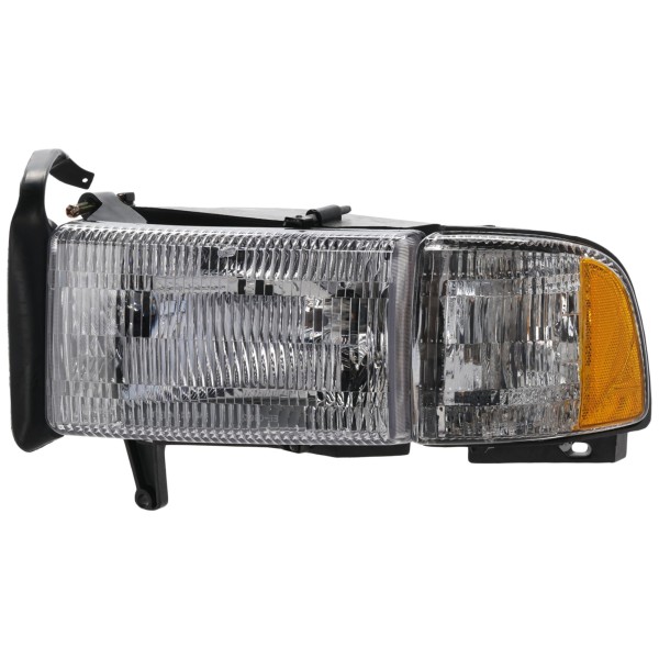 Headlight Assembly for Dodge Full Size P/U 1994-2002, Left (Driver) Side, Halogen, with Corner Light, Old Body Style, Without Sport Package (1999-2002), Replacement