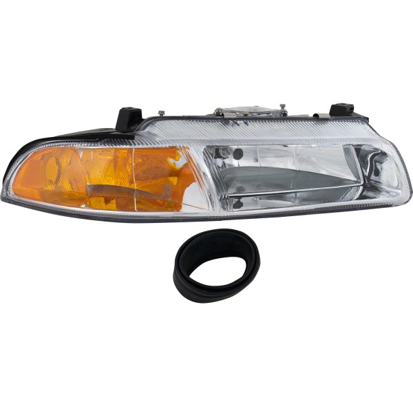 Headlight Assembly for Dodge Stratus 1995-2000, Right (Passenger) Side, Halogen, with Improved Pattern Beam, Replacement