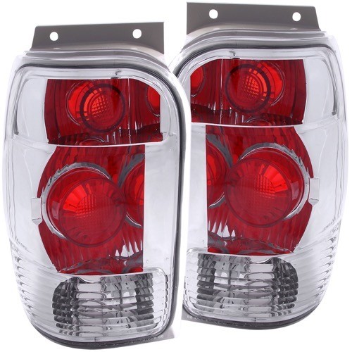 1998 - 2001 Ford Explorer Tail Lights Chrome Clear (Anzo 211082)
