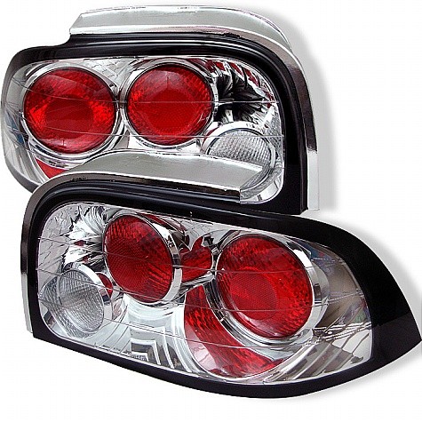 1996 - 1998 Ford Mustang Euro Style Tail Lights (PAIR) - Chrome (Spyder Auto)