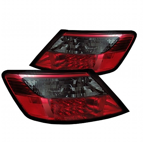 2006 - 2008 Honda Civic 2Dr LED Tail Lights (PAIR) - Red Smoke (Spyder Auto)