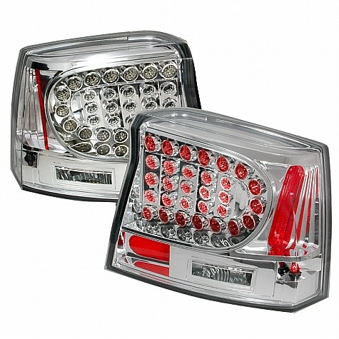 2005 - 2008 DODGE CHARGER LED TAIL LIGHTS (PAIR) CHROME (Spec-D Tuning)