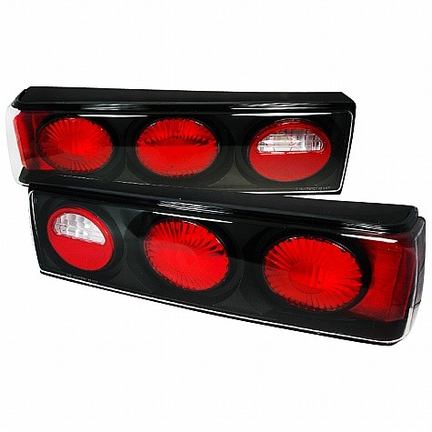 1987 - 1993 FORD MUSTANG ALTEZZA TAIL LIGHTS (PAIR) BLACK (Spec-D Tuning)