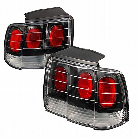1999 - 2004 FORD MUSTANG ALTEZZA TAIL LIGHTS (PAIR) BLACK (Spec-D Tuning)