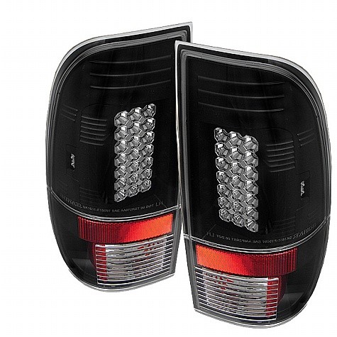 1997 - 2003 Ford F150 Styleside LED Tail Lights (PAIR) - Black (Spyder Auto)
