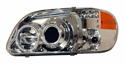 1995 - 2001 FORD EXPLORER PROJECTOR HEADLIGHTS (PAIR) 1 PCS CHROME CLEAR AMBER   (CG Distribution)