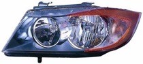 Left (Driver) Headlight Assembly for 2006 - 2008 BMW 328i, Front Headlight Assembly Replacement Housing / Lens / Cover, E90/E91 Series; Halogen; Composite;  63116942725, Replacement