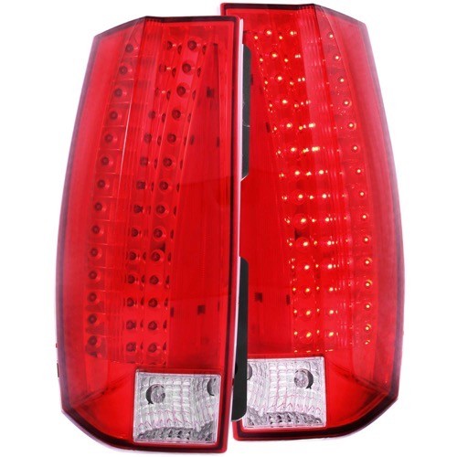 1995 - 2015 Chevrolet (Chevy) Tahoe LED Tail Lights Red/Clear - Escalade Look (Anzo 311190)