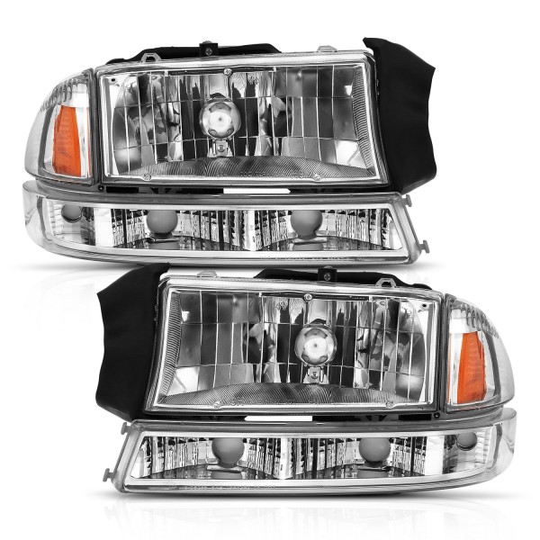 Front Headlight Assembly Replacement Housing/Lens/Cover for 1997 - 2004 Dodge Durango, Left (Driver) Side,  55055171AE, Replacement