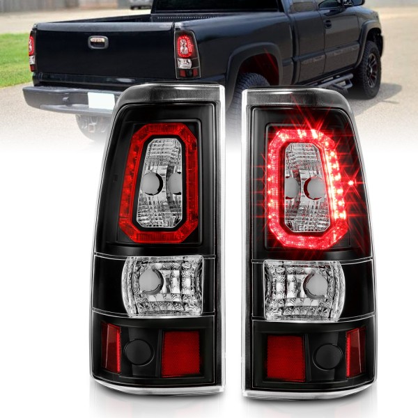 Left (Driver) Tail Light Assembly for 1999 - 2002 Chevrolet Silverado 1500 Fleetside, Late Design, Replacement,  15198453