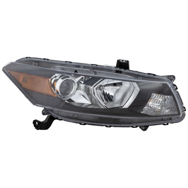 Headlight Assembly for Honda Accord 2008-2012 Coupe, Right (Passenger) Side, Halogen, Smooth Contour Turn Signal, Replacement

