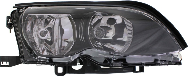 Headlight Assembly for BMW 3-Series (02-05) Right (Passenger), Halogen, Black Interior, Sedan/Wagon, Replacement - Fits Models: 320i, 323i, 325i, 328i, 330i.