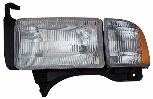 1994 - 2002 Dodge Ram 2500 Front Headlight Assembly Replacement Housing / Lens / Cover - Left (Driver) Side