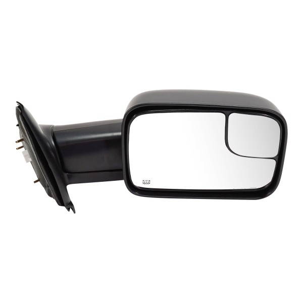 Towing Mirror Right (Passenger) for Dodge RAM 1500 Pickup 2002-2009, RAM 2500/3500 Pickup 2003-2009, Power, Heated, Textured, Manual Folding, Replacement