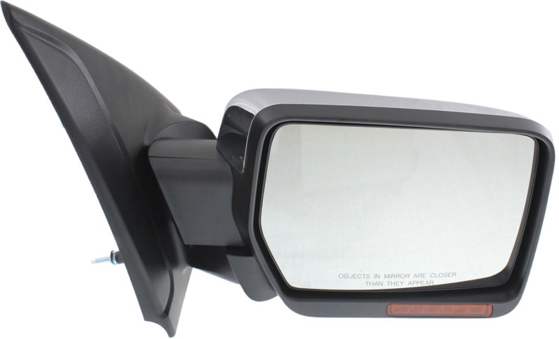 Power Folding Mirror for Ford F-150 2011-2014, Right (Passenger) Side, Non-Towing, Heated, Chrome, with Memory, Puddle Light and Signal Light, Without Blind Spot Feature, Replacement