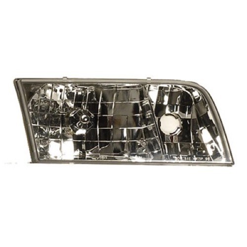 Right (Passenger) Headlight Assembly for 1998 - 2011 Ford Crown Victoria Front, Without Bulbs or Sockets, Replacement Lens Design, Composite,  4W7Z13008B, Replacement