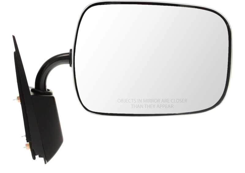 Manual Adjust Mirror for C/K Full Size Pickup 1988-2000, Right (Passenger), Non-Towing, Manual Folding, Non-Heated, Chrome, Without Auto Dimming, Below Eyeline Type, Steel, No BSD, Memory or Signal Light, Replacement