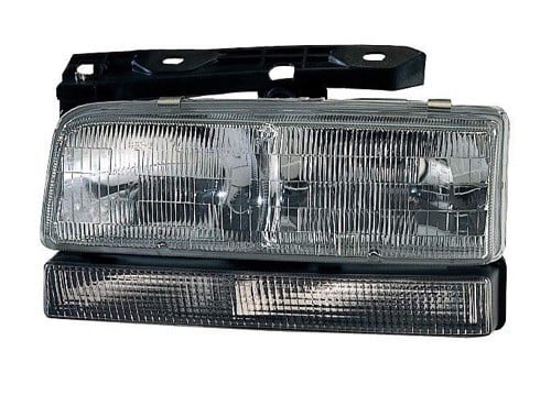 Left (Driver) Headlight Assembly for 1993 - 1996 Buick LeSabre, Front Replacement Headlight Housing/Cover, without Black Edged Lens, Combined Light, Includes Park Light, Composite,  16523429, Replacement