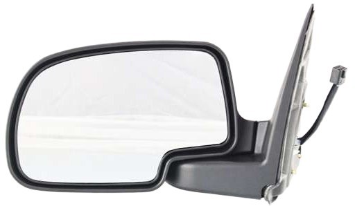 Mirror for Chevrolet Silverado/GMC Sierra 1999-2002, Left (Driver) Side, Non-Towing, Power Adjustable, Manual Folding, Non-Heated, Paintable, Replacement