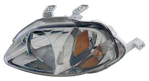 1999 - 2000 Honda Civic Front Headlight Assembly Replacement Housing / Lens / Cover - Left (Driver) Side