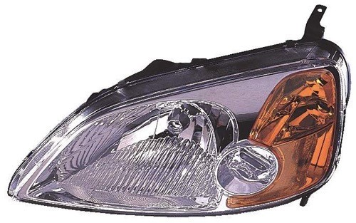2001 - 2003 Honda Civic Front Headlight Assembly Replacement Housing / Lens / Cover - Left (Driver) Side - (2 Door; Coupe)