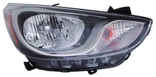 2012 - 2015 Hyundai Accent Front Headlight Assembly Replacement Housing / Lens / Cover - Right (Passenger) Side - (Hatchback)