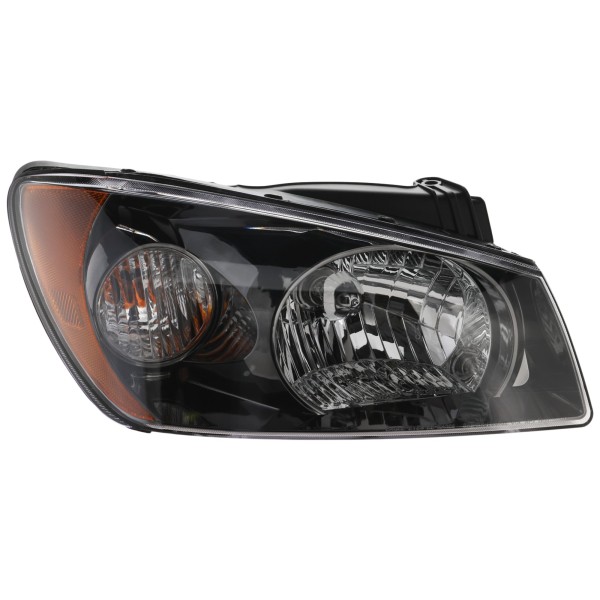 Headlight Assembly for Kia Spectra 2004-2006, Right (Passenger) Side, Halogen, Fits Hatchback/Sedan, Excludes LX Model, New Body Style, Replacement