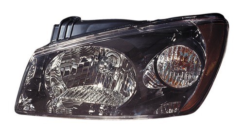 2004 - 2006 Kia Spectra Front Headlight Assembly Replacement Housing / Lens / Cover - Left (Driver) Side - (Base Model + EX + GS + GSX + LS + LX + SX)