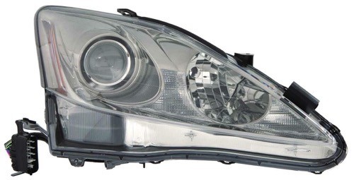 Front Headlight Assembly Replacement Lens/Cover for 2009 - 2010 Lexus IS250 Right (Passenger) Side,  8113053400, Halogen, Replacement