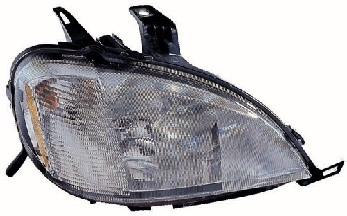 Right (Passenger) Headlight Assembly for 1998 - 2001 Mercedes-Benz ML320, Front Replacement Housing/Lens/Cover, Halogen, with Sport Package, Composite,  1638201061, Replacement