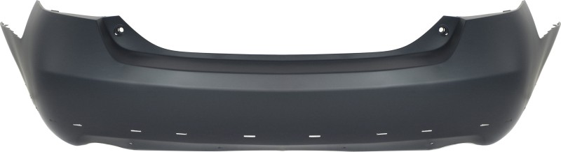 Rear Bumper Cover for Toyota Camry 2007-2011, Primed (Ready to Paint), with Dual Exhaust Holes and Spoiler Holes, SE Model, for USA Built Vehicle, Replacement