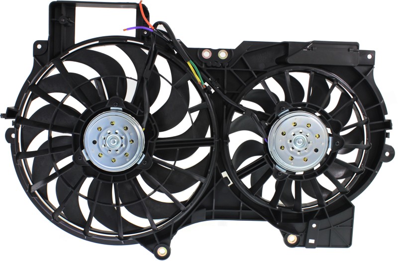 Dual Fan Radiator Fan Shroud Assembly for Audi A6 2005-2011, 3.0L/3.2L, Without Control Module, Replacement