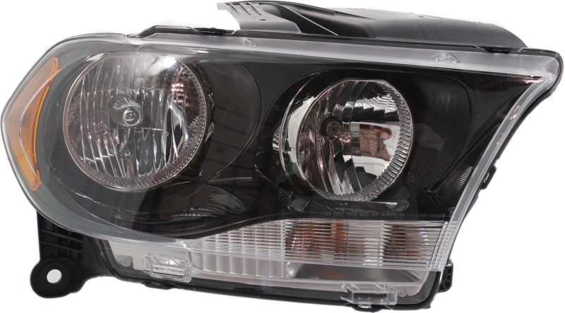 Headlight Assembly for Dodge Durango 2011-2013, Right (Passenger), Halogen, Black Interior, Replacement