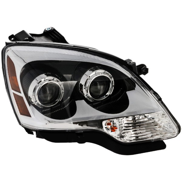 Headlight Assembly for GMC Acadia 2008-2012, Right (Passenger) Side, Halogen, 2nd Design, Clear Projector Lens, Replacement