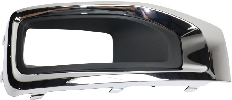 Front Fog Light Molding for GMC Yukon/Yukon XL 2015-2020, Right (Passenger), Primed (Ready to Paint) with Chrome Bezel, Replacement